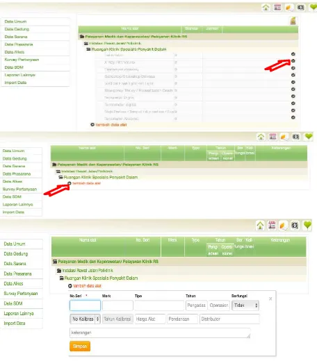 Gambar diatas menampilkan urutan pada saat mengklik update data tanda (), jika 