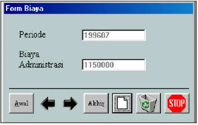 Gambar 9. Form Biaya