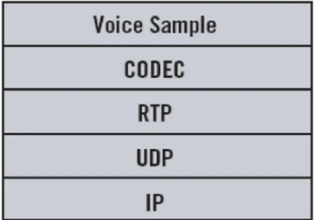 Diagram berikut memperlihatkan susunan protocol RTP.