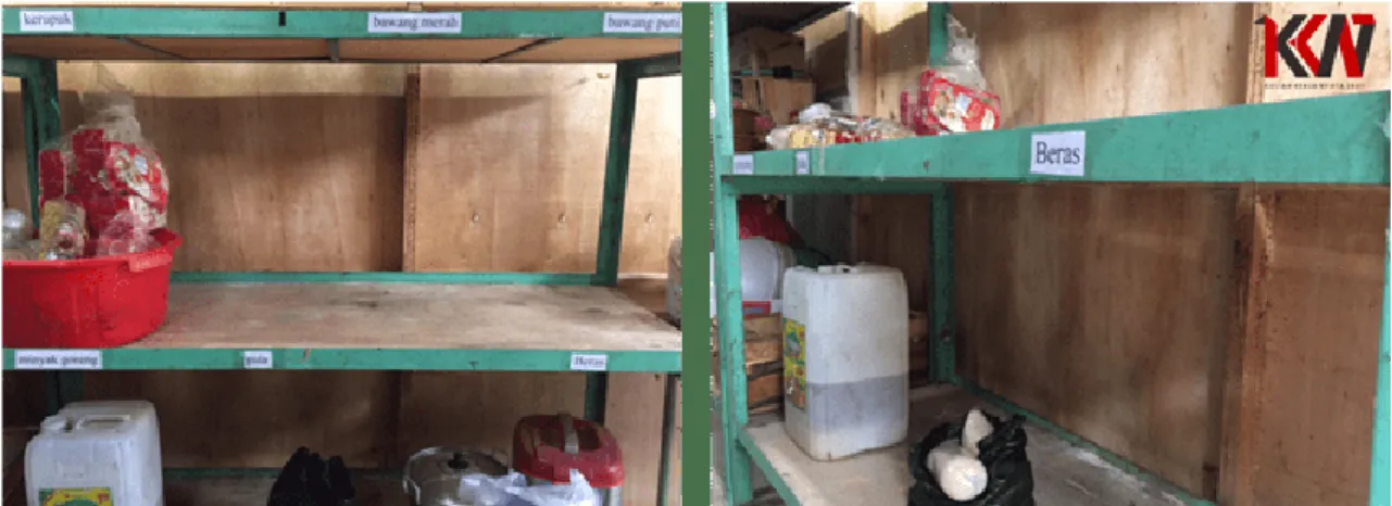 Gambar 5. Rak untuk Menyimpan Bahan Makanan d.  Memisahkan tempat sanpah dari tempat pengolahan makanan 