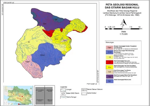 Gambar 2. Peta Geologi Regional DAS Citarik Hulu 