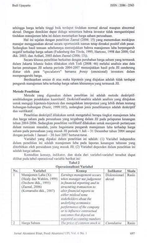 Tabel 2rasionalisasi VariabelKonsep