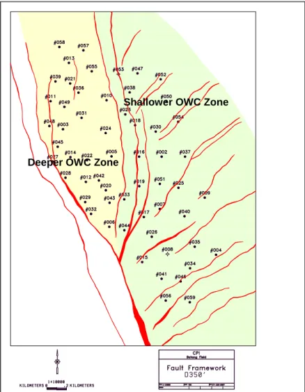 Gambar III.7  Fault framework dengan OWC zone 
