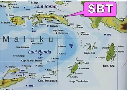 Gambar 2.1 Peta Kabupaten Seram Bagian Timur, Provinsi Maluku.