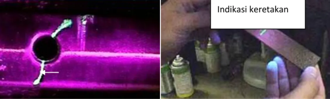 Gambar 1.  Liquid Penetrant Test 