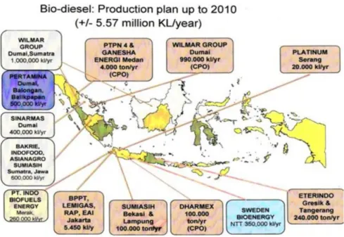 Gambar 1.3 Sebaran Industri Biodiesel di Indonesia 