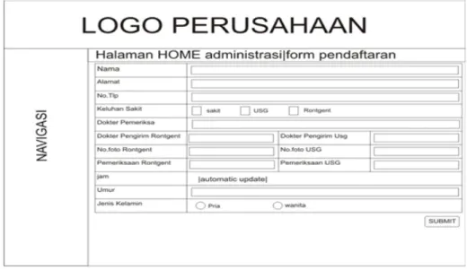 Gambar 6. Rancangan layar pendaftaran. 