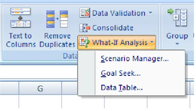 Gambar 10. What-if - Data Table Toolbar    Laku Klik Data Table… sehingga muncul kotak dialog 