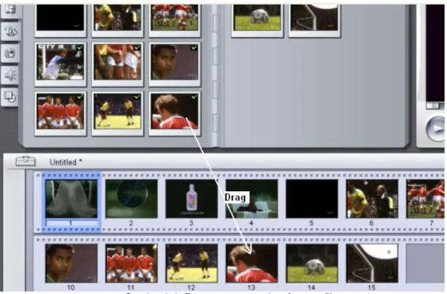 Gambar 2.6. Proses menempatkan footage film 