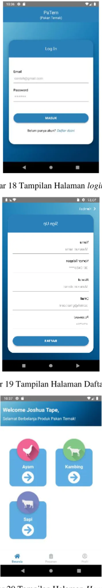 Gambar 18 Tampilan Halaman login User 