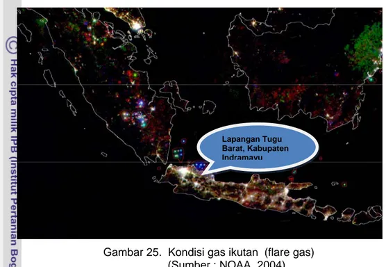 Gambar 25.  Kondisi gas ikutan  (flare gas)                              (Sumber : NOAA, 2004)  4.4