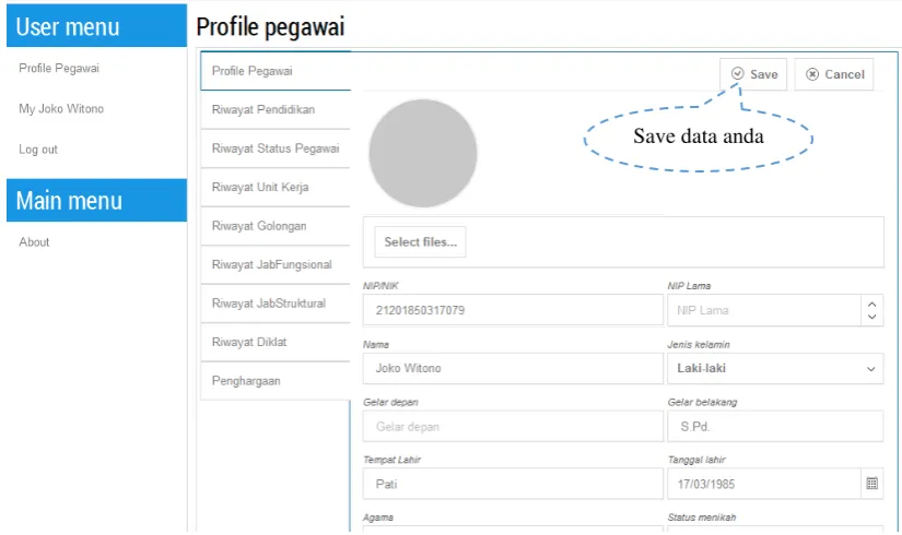 Gambar 4. Menu perbaikan data 