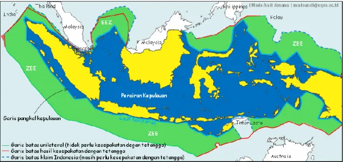 Gambar 1 Peta Batas Maritim Indonesia: Kedaulatan dan Hak Berdaulat 