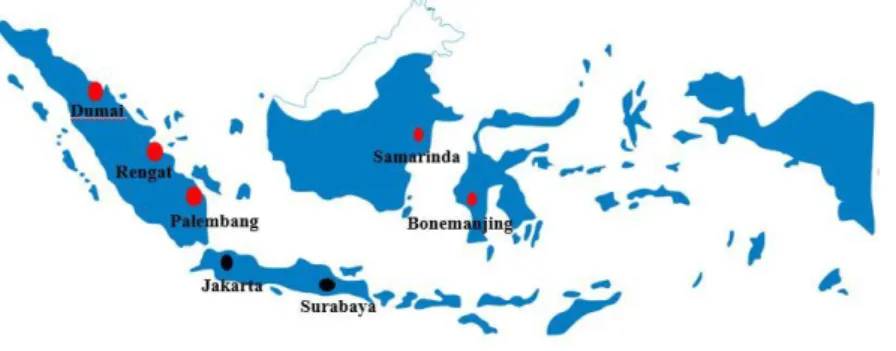 Gambar 1. Lokasi Transportasi CPO  2.  Metode 