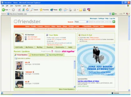 Gambar 2.7 Halaman user pada Friendster 