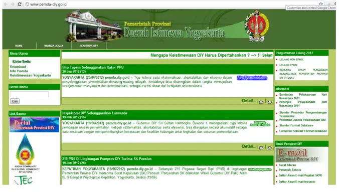 Gambar 4. Website e-Government Pemda-DIY