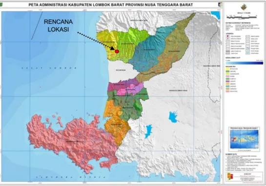 Gambar 1.Lokasi Rencana Usaha dan/atau Kegiatan dalam Peta   Wilayah Kabupaten Lombok Barat
