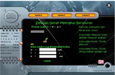 Gambar 4.4 Desain simulasi CD Pembelajaran GMB  f.  Desain Quis Gerak Melingkar Beraturan 