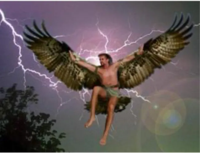 Gambar 2.1 : Ikarus, manusia dalam hikayat Yunani yang berusaha terbang dengan sayap tiruan 