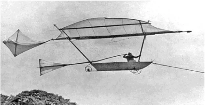 Gambar 2.3 : Pesawat buatan Cayley, pesawat terbang pertama dengan sayap tetap. 