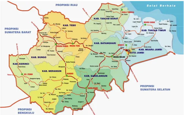 Gambar 1.1 Wilayah Administratif Provinsi Jambi 