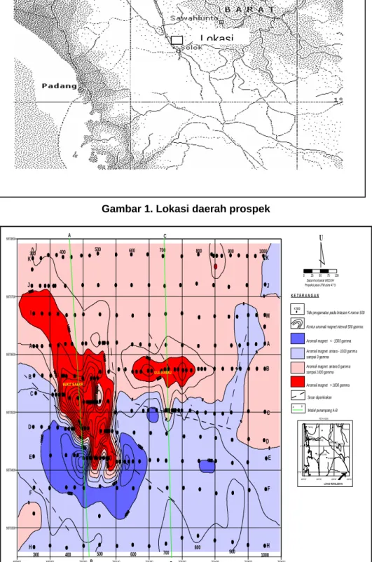 Gambar 2. Peta anomali geomagnit 