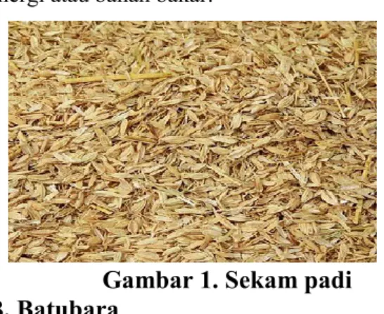 Gambar 1. Sekam padi  B. Batubara 