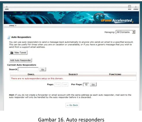 Gambar 16. Auto responders 