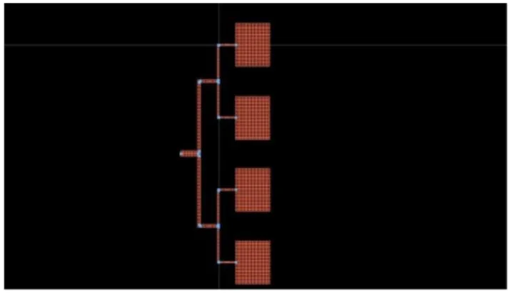 Gambar  7  Grafik  Return  Loss  hasil  dari  simulasi  antena  mikrostrip  patch  rectangular empat elemen 