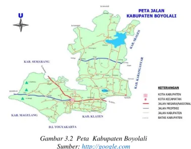 Gambar 3.2  Peta  Kabupaten Boyolali  Sumber: http://google.com  