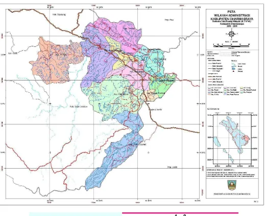 Gambar 1.1 Peta Administrasi Kabupaten Dharmasraya 