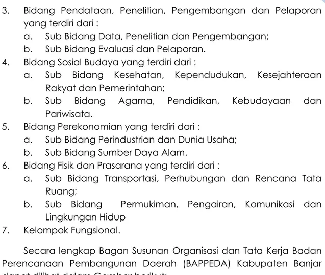 Gambar 2.  1. Bagan SOTK BAPPEDA Kabupaten Banjar 