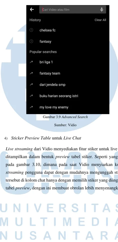 Gambar 3.9 Advanced Search  Sumber: Vidio 