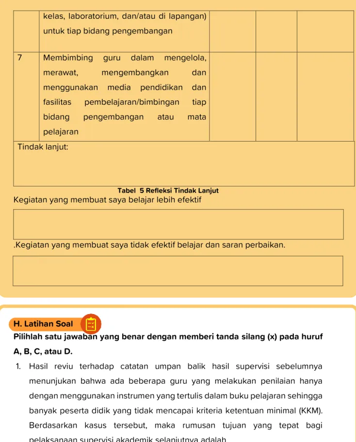 Tabel  5 Refleksi Tindak Lanjut 