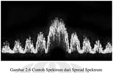 Gambar 2.6 Contoh Spektrum dari Spread Spektrum   Pada Transmitter DSSS [6].