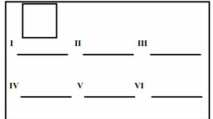 Gambar 1. Kertas HVS yang telah diberi garis sebanyak jumlah kelompok (Wulan, 2008)