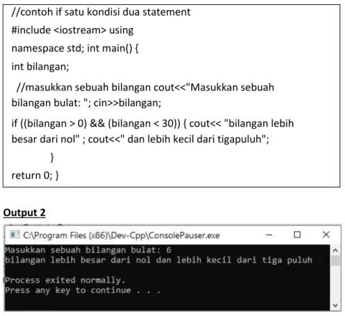 Gambar 2 Contoh Flowchart Percabangan 1 Kondisi  Sumber: http://petanikode.com 