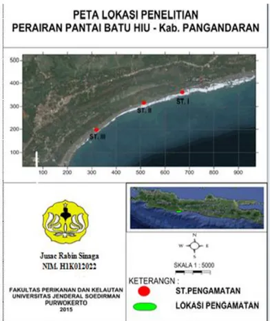 Gambar 3. Peta  Lokasi Penelitian Pantai Batu Hiu