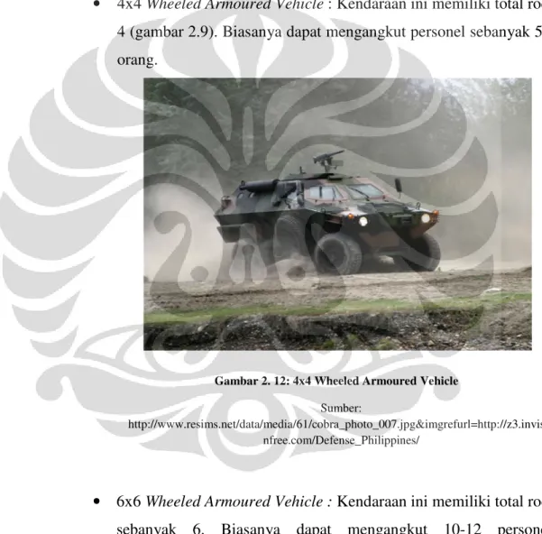 Gambar 2. 12: 4x4 Wheeled Armoured Vehicle  Sumber:  