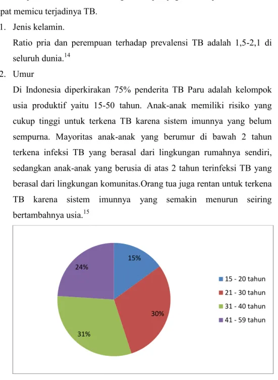 Gambar 1: Distribusi Kasus TB Berdasarkan Kelompok Usia Produktif (15-49  Tahun) di Indonesia