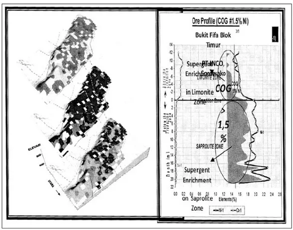 Gambar 7. Distribusi serta kadar nikel daerah Sorowako, Sulawesi Selatan 