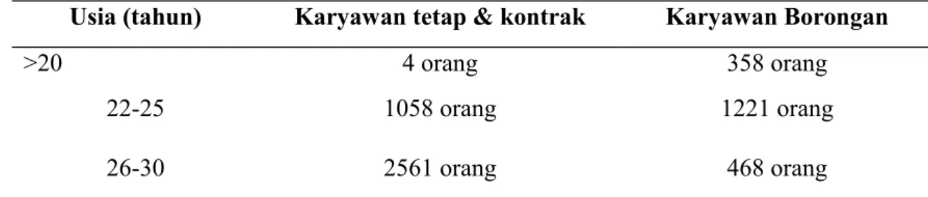 Tabel 6 2 Tenaga kerja PT. PDPPM berdasarkan Tingkatan umur