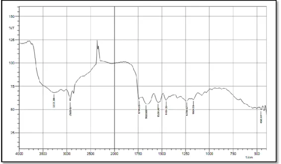 Gambar 5 Spektra dengan perendaman 5 hari dan suhu hidrolisis 60 o C              Pada  kurva  serapan  amida  A,  Gambar  6  menunjukkan  serapan  melebar  pada  spektra  3272,38  cm -1 