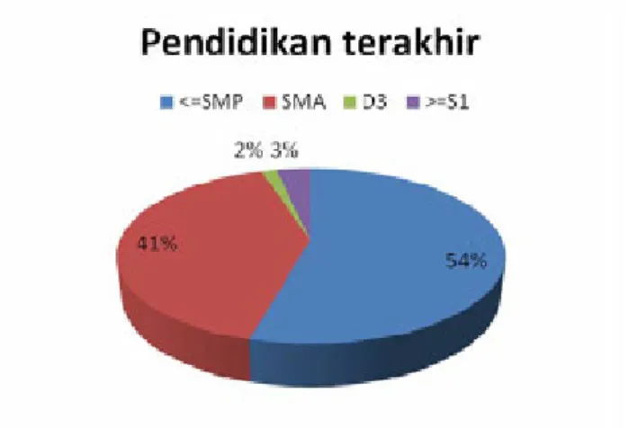 Gambar 3.6 Pie Chart perbandingan pendidikan terakhir debitur 