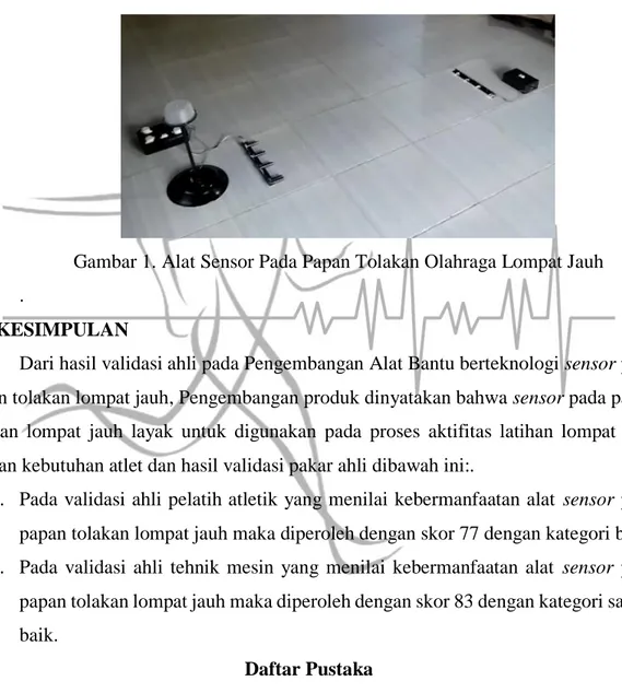 Gambar 1. Alat Sensor Pada Papan Tolakan Olahraga Lompat Jauh  .  