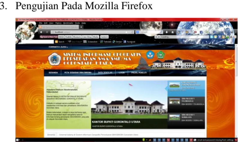 Gambar Pengujian Pada Mozilla Firefox 