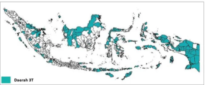 Gambar 2: Peta sebaran daerah 3T di Indonesia 