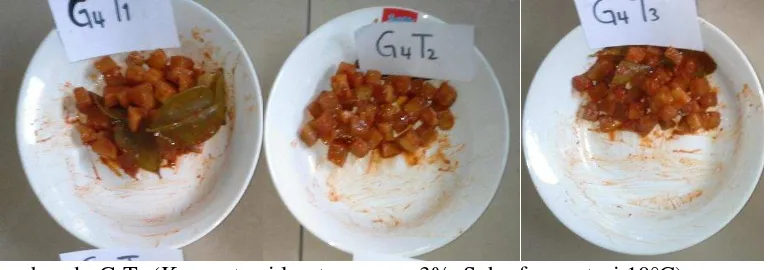 Gambar d.  G4T1 (Konsentrasi larutan garam 3%, Suhu fermentasi 10°C) 