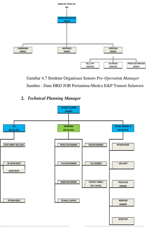 Gambar 4.8 Struktur Organisasi Technical Planning Manager  Sumber : Data HRD JOB Pertamina-Medco E&amp;P Tomori Sulawesi 
