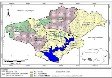 Gambar 1. Peta Satuan Lahan Di DTA Sempor Kabupaten Kebumen 